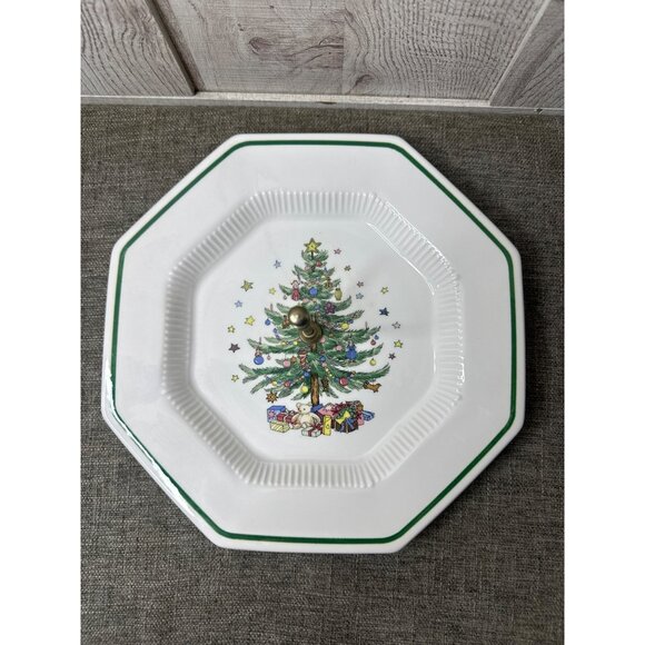 Nikko Other - Nikko Christmas Tree Ceramic Serving Plate Japan 10.5" Octagonal with Handle